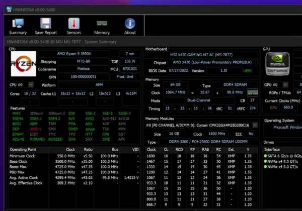 HWiNFO: In-Depth Hardware Insights and Real-Time Sensor Monitoring