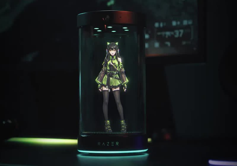Razer Unveils Desktop AI Waifu Hologram That Coaches You While You Game