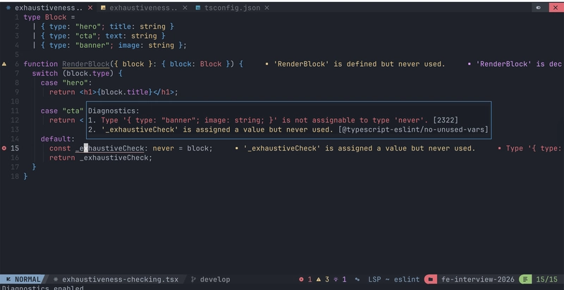 The Never Type: How a Simple Type Prevents Production Breakages in React Apps