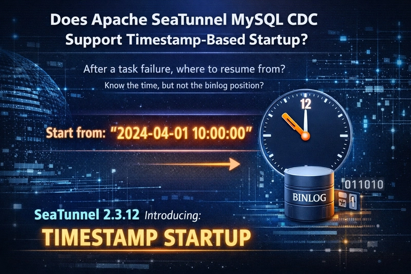 以時間戳啟動改寫 MySQL CDC 的起始點:Apache SeaTunnel 的時間戳啟動機制解析