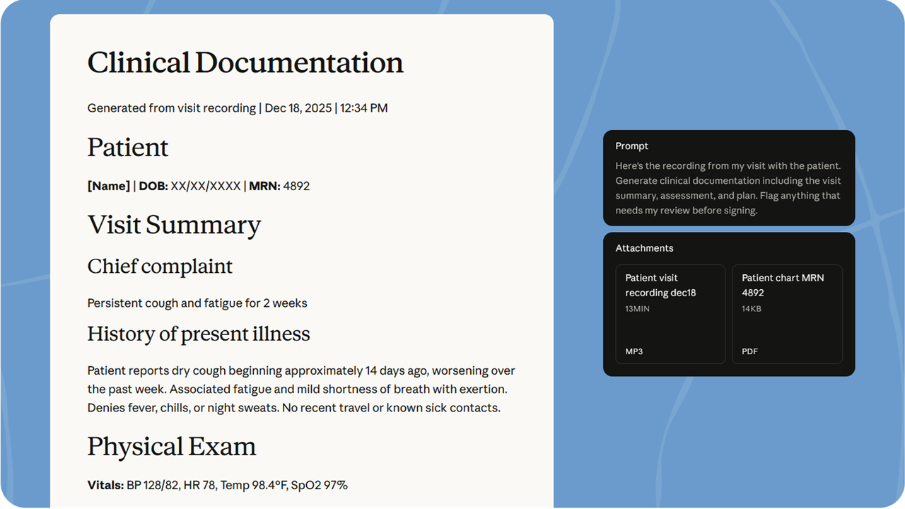 Claude 加入您的醫療團隊：或已準備協助醫師照顧您