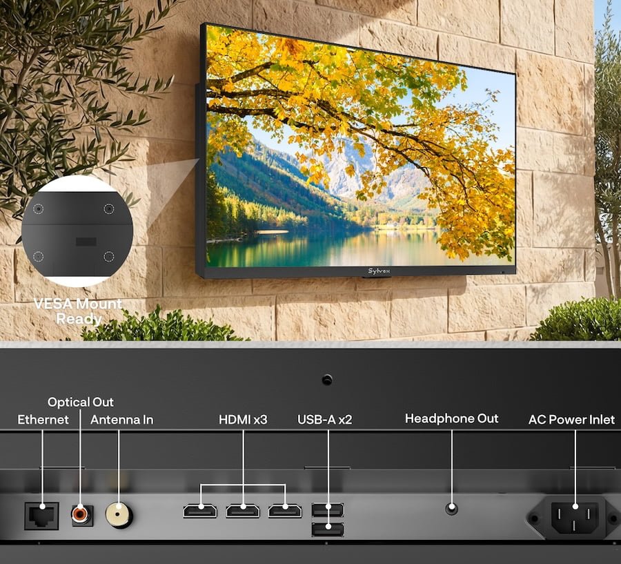 Sylvox 首度推出無框外接電視與110吋4K QLED戶外電視，CES 2026揭曉