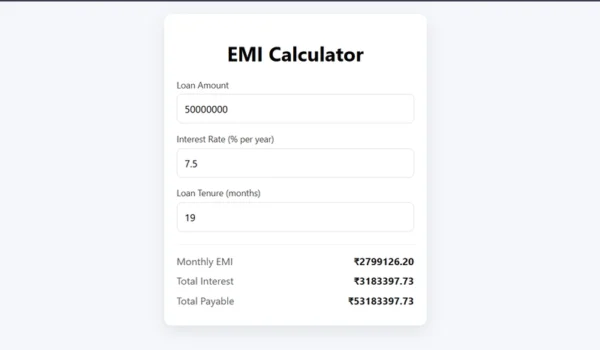I Built a Simple EMI Calculator Using Vanilla JavaScript