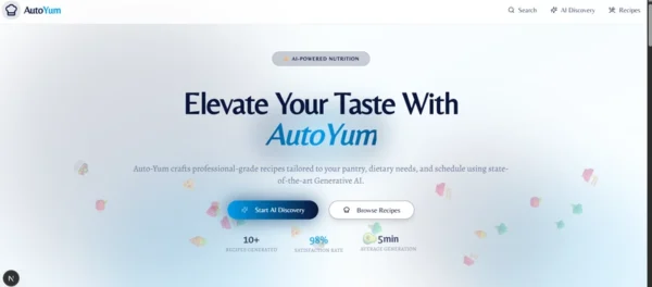 智能搜尋驅動的 AI 食譜發現平台：直覺式雜物清單變成美味料理