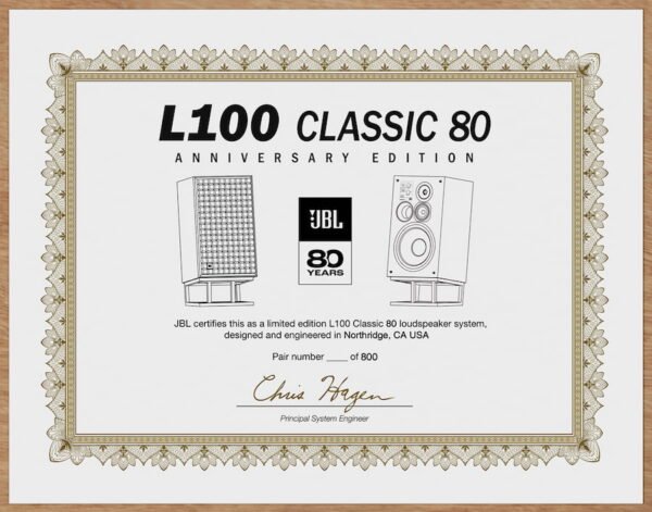 JBL以慶祝音響歷史80周年推出 L100 Classic 80周年紀念版喇叭