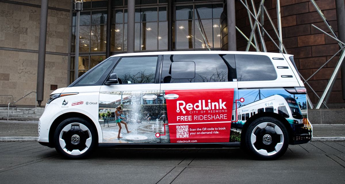 New Free, On-Demand EV Service Launches in Redmond to Shuttle Riders to Light Rail